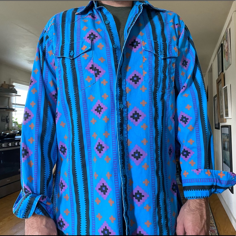 Vintage Wrangler Aztec Print top